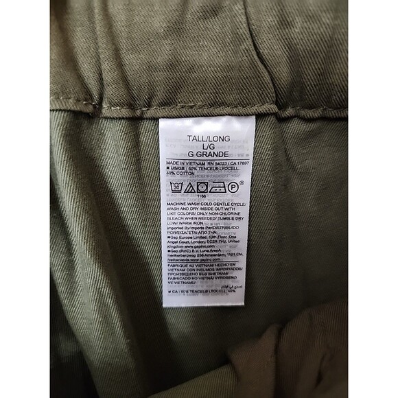 Banana Republic All Day Pant Womens L Tall Olive Green Elastic Waist Tencel - Picture 9 of 10